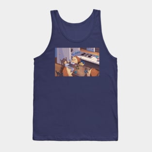 Hedgehog Family at Breakfast Tank Top